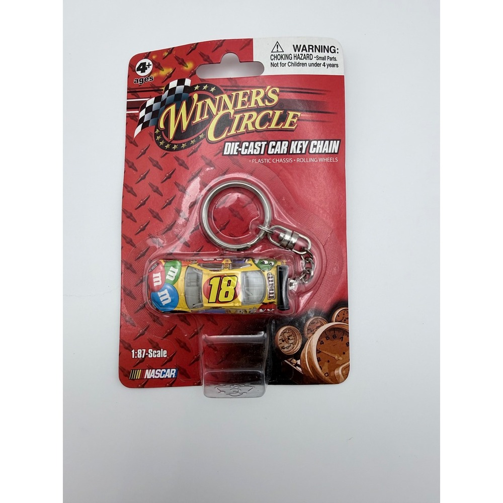 Winners Circle NASCAR Kyle Busch 18 M&Ms Die-Cast Car Key Chain 1:87 Scale New